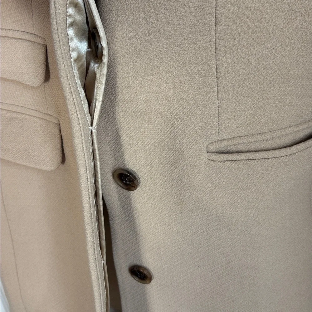 J. Crew Double Cloth Tan Symphony Coat Wool Blend Size 2 pea coat no collar - Picture 11 of 13